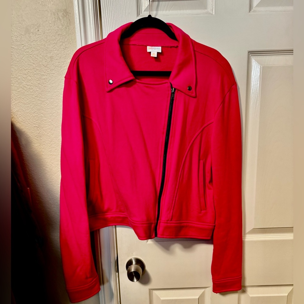 Lularoe Presley Moto Jacket. Pink. NWT. 3XL - Picture 2 of 6